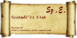 Szatmári Elek névjegykártya